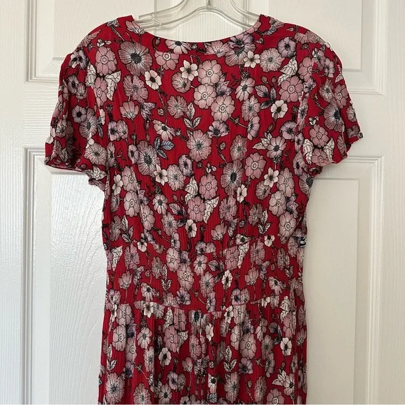 Red Midi Sundress with Smocked Tiered Design for Casual Wear - Picture 6 of 11